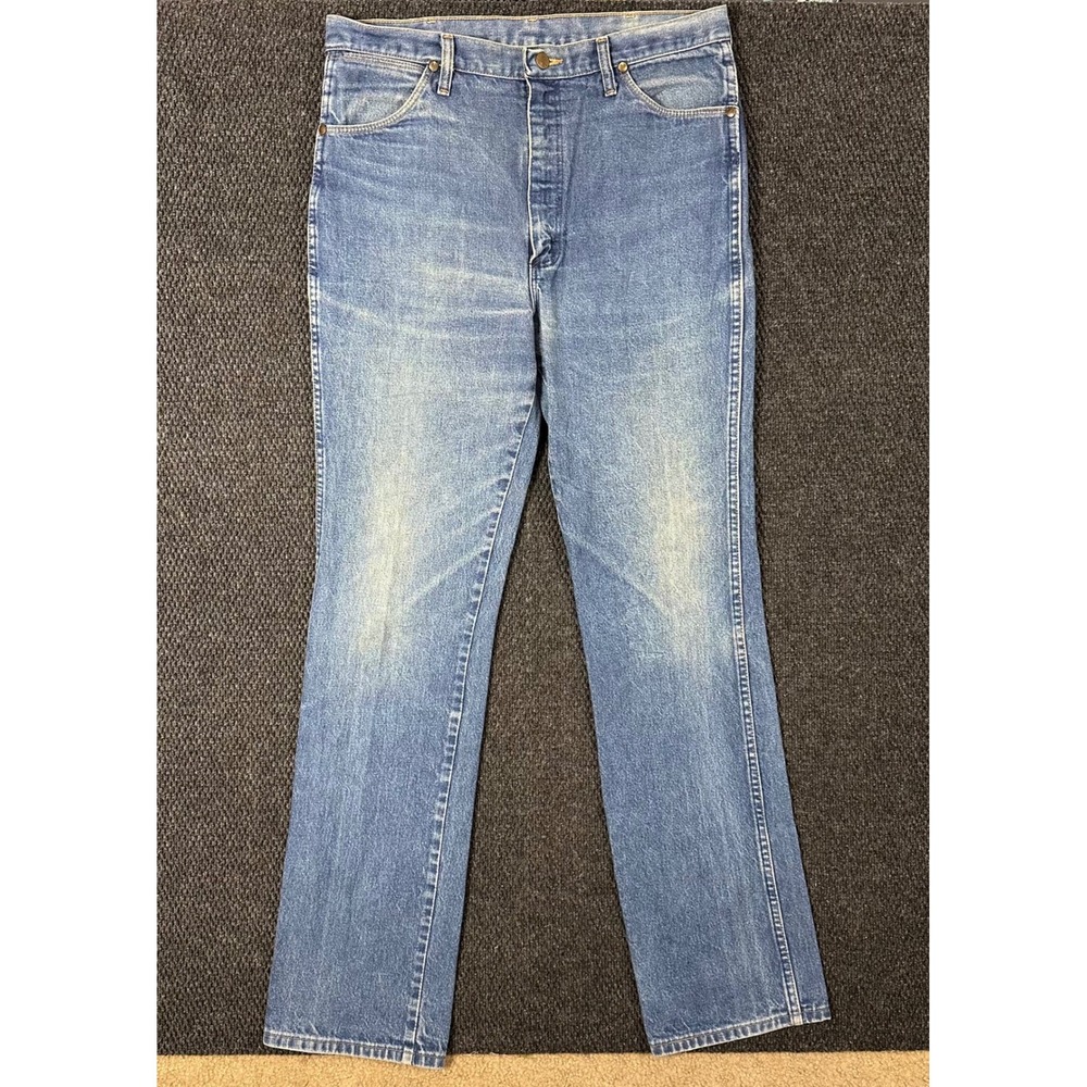 Vtg Wrangler 936DEN Jeans Mens 36x36 Slim Fit Medium Wash Denim USA Made